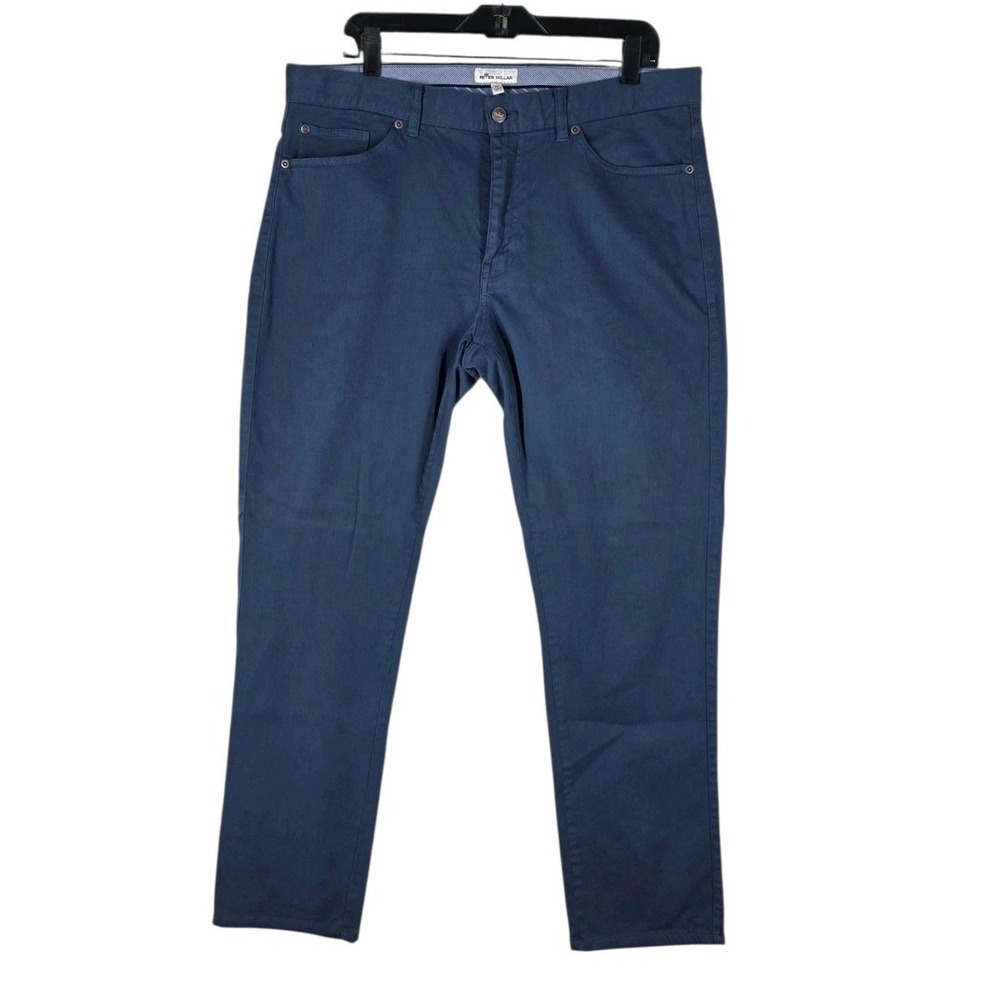 Peter Millar Chino Pants Mens 36x30 Navy Blue Cotton Modal Stretch Five Pocket